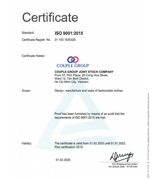 ISO 9001:2015 Certificate